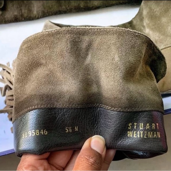 Stuart Weitzman MANE OTK Boots In MOSS GREEN - Picture 13 of 17